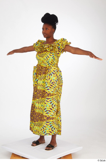 Dina Moses dressed standing t poses whole body yellow long…